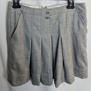 Anthropologie - Elevenses Grey Wool Pleated Skirt Sz 4